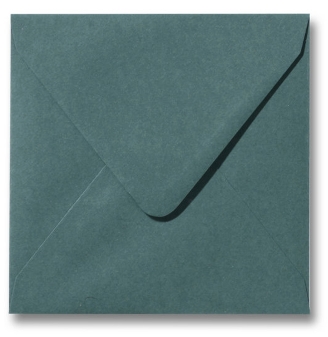 Envelop 14 x 14 cm klassiek jagergroen