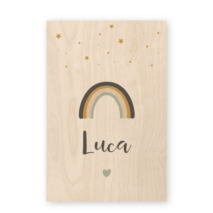 Geboortekaartje hout Luca