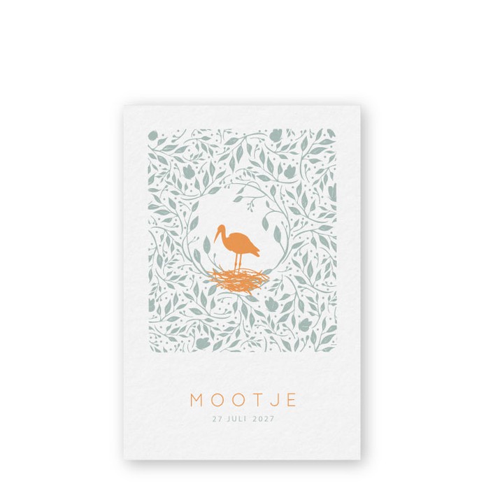 Geboortekaartje bloemen patroon