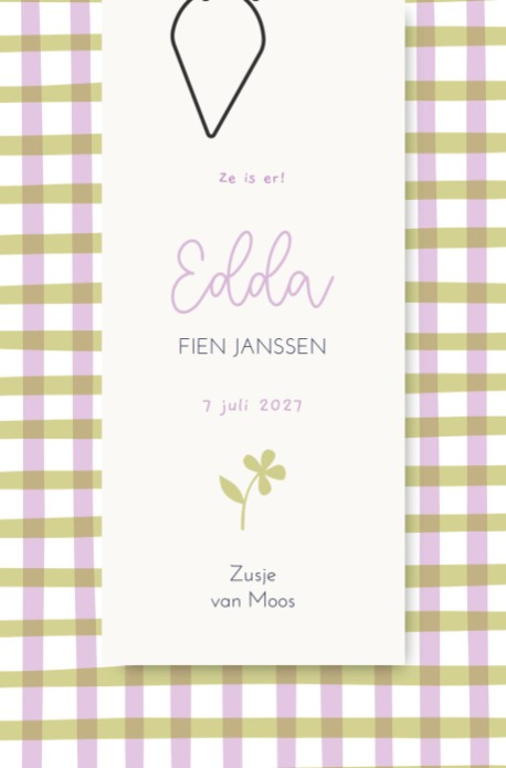 Geboortekaartje Edda Ruitje Label - Froukje den Nijs