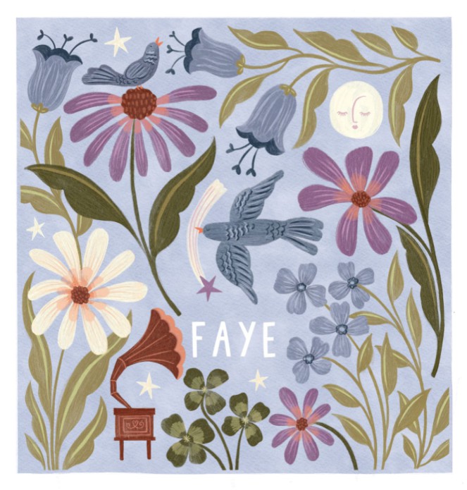 Geboortekaartje Faye Lichtblauw dubbel - Froukje den Nijs