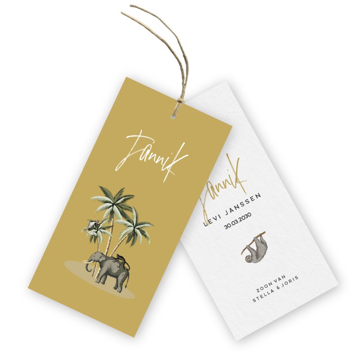 Geboortelabels karton jungle kraft Jannik