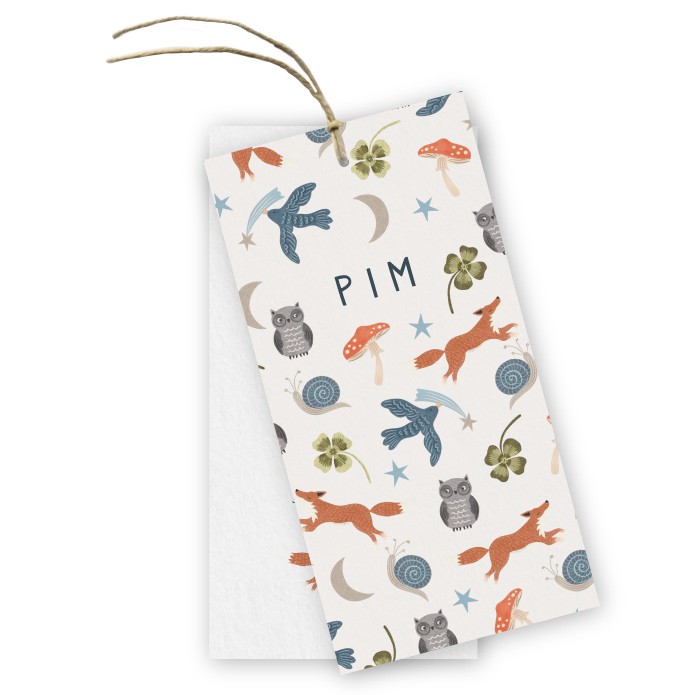 Geboortekaartje labels vosjes Pim - Froukje den Nijs