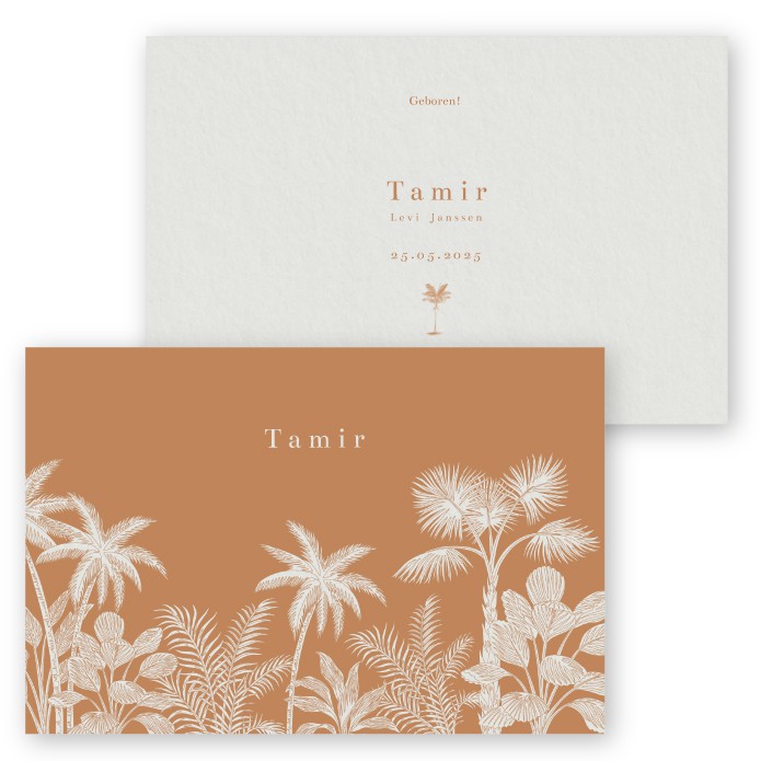 Geboortekaartje jungle tekening