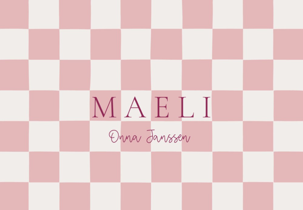 Geboortekaartje Maeli blokken patroon - Froukje den Nijs