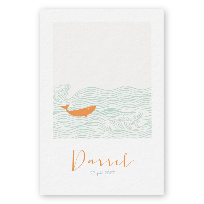 Geboortekaartje jongen walvis