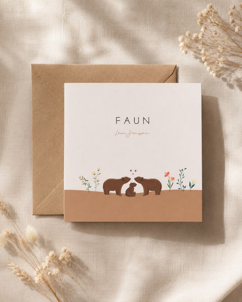 Geboortekaartje schattige beertjes Faun