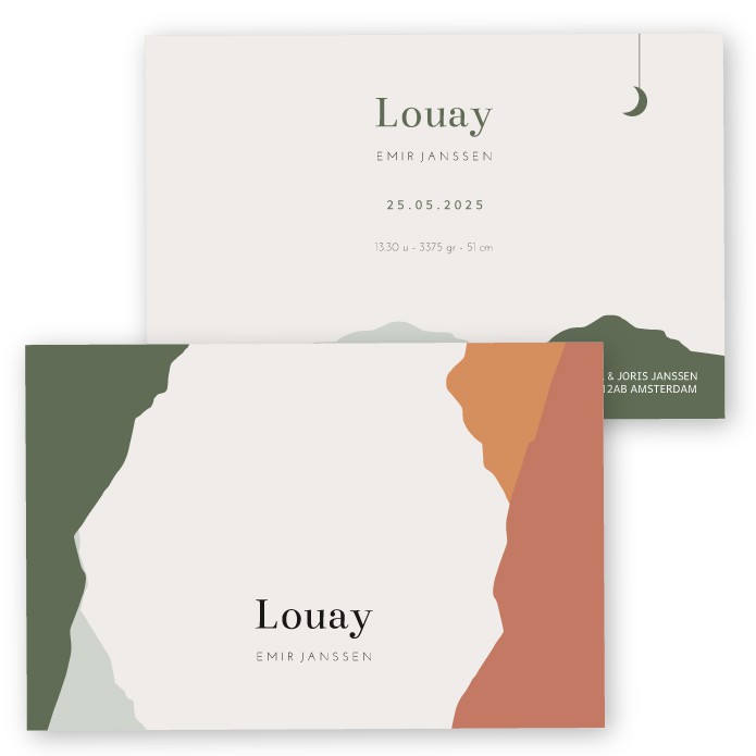 Babykaartje van karton