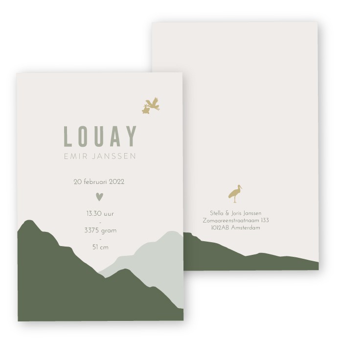 Babykaartje karton bergen