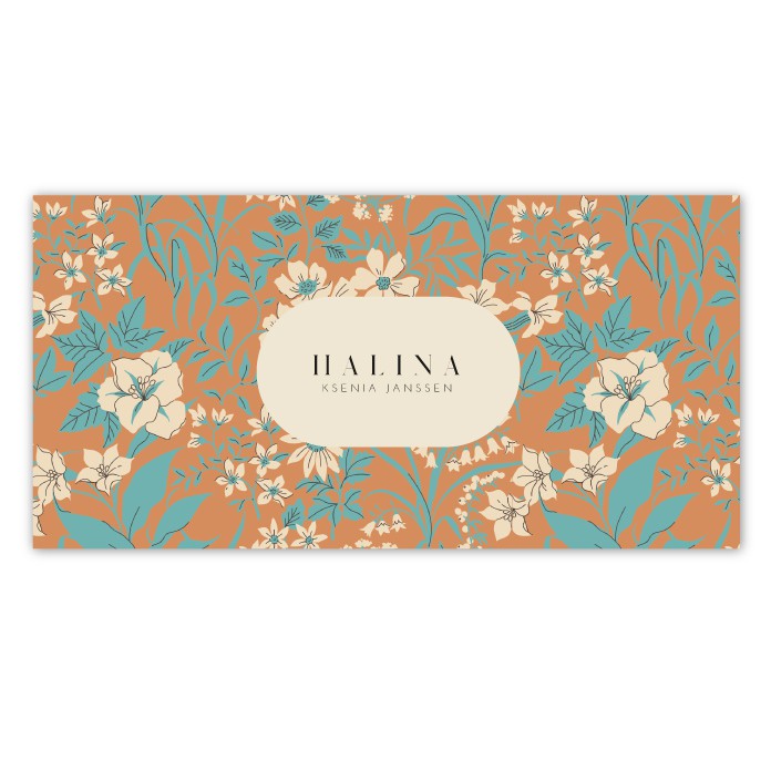 Geboortekaartje bloemenpatroon