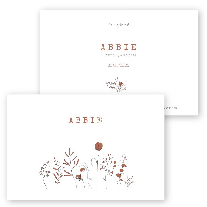 Babykaartje bloemen strak