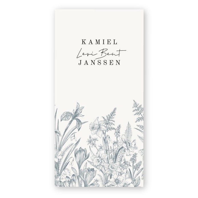 Geboortekaartje bloemen Kamiel