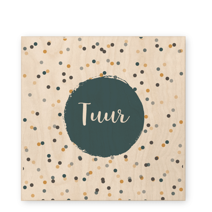 Geboortekaartje hout confetti - Tuur