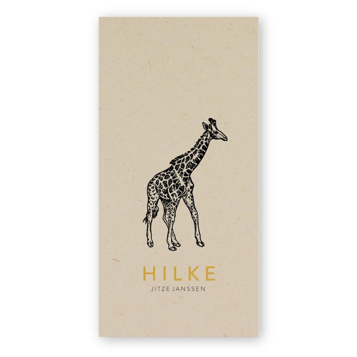 Geboortekaartje duurzaam giraffe Hilke