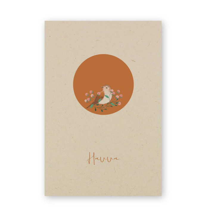 Geboortekaartje duurzaam vogeltje Havva