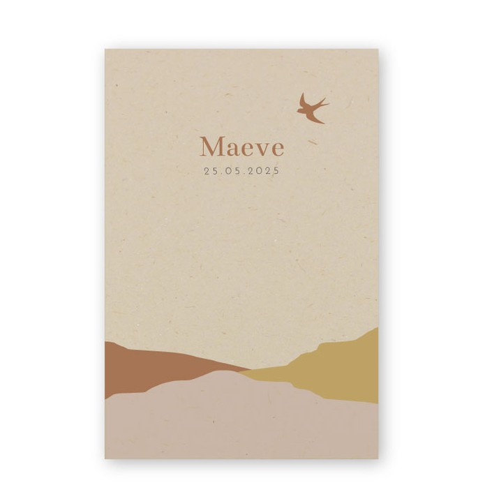 Geboortekaartje duurzaam bergen Maeve