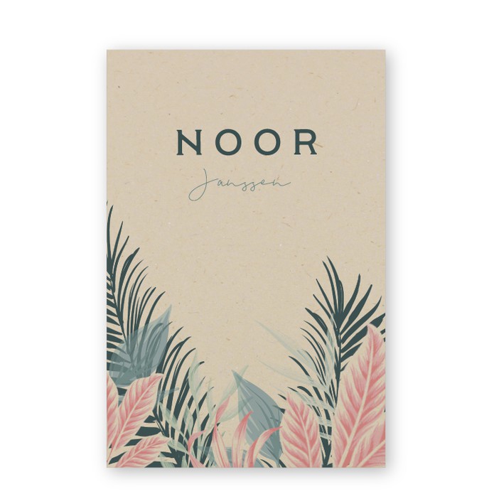 Geboortekaartje duurzaam jungle flamingo Noor