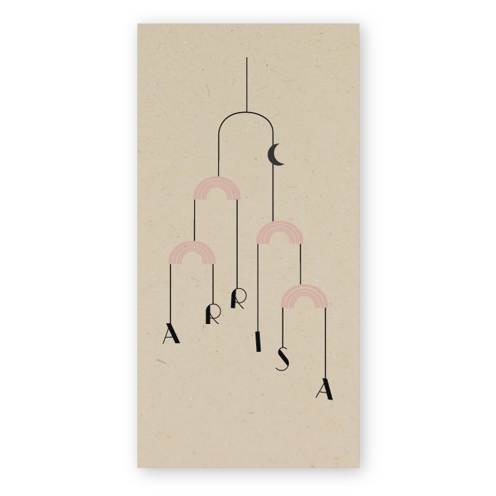 Geboortekaartje duurzaam baby mobiel Arrisa