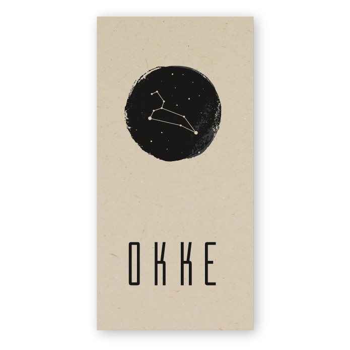 Geboortekaartje duurzaam sterrenbeeld Okke