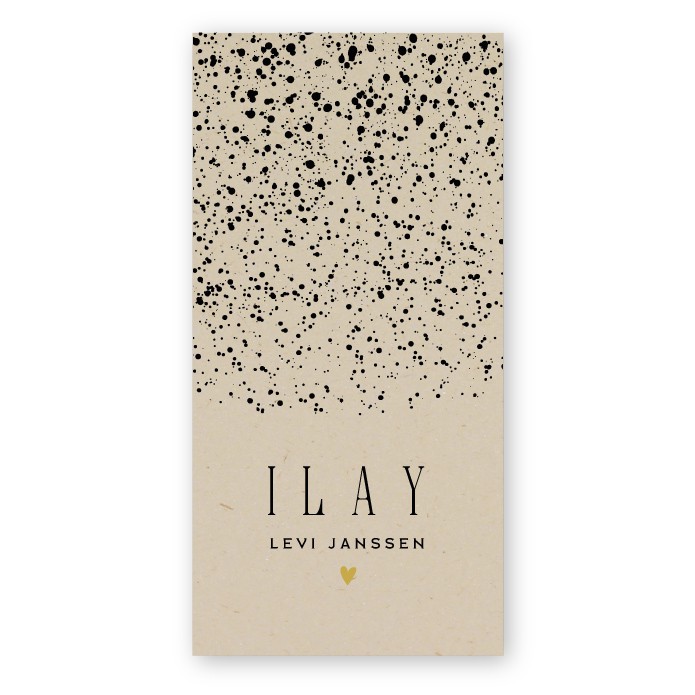 Geboortekaartje duurzaam Spetters Ilay