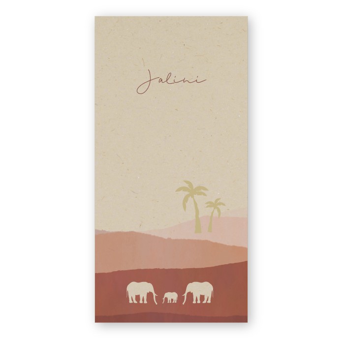 Geboortekaartje ecologisch waterverf zee Jalini