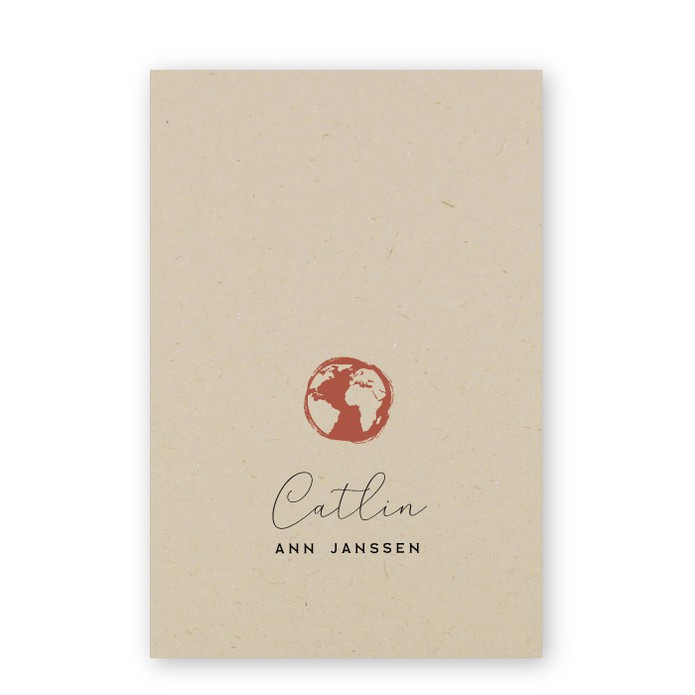 Geboortekaartje duurzaam wereldbol Catlin