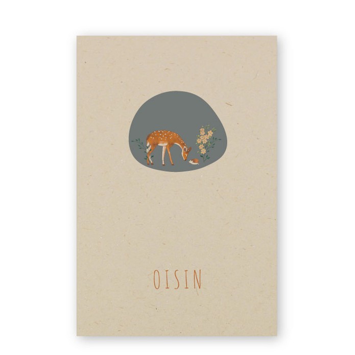 Geboortekaartje duurzaam hertje Oisin