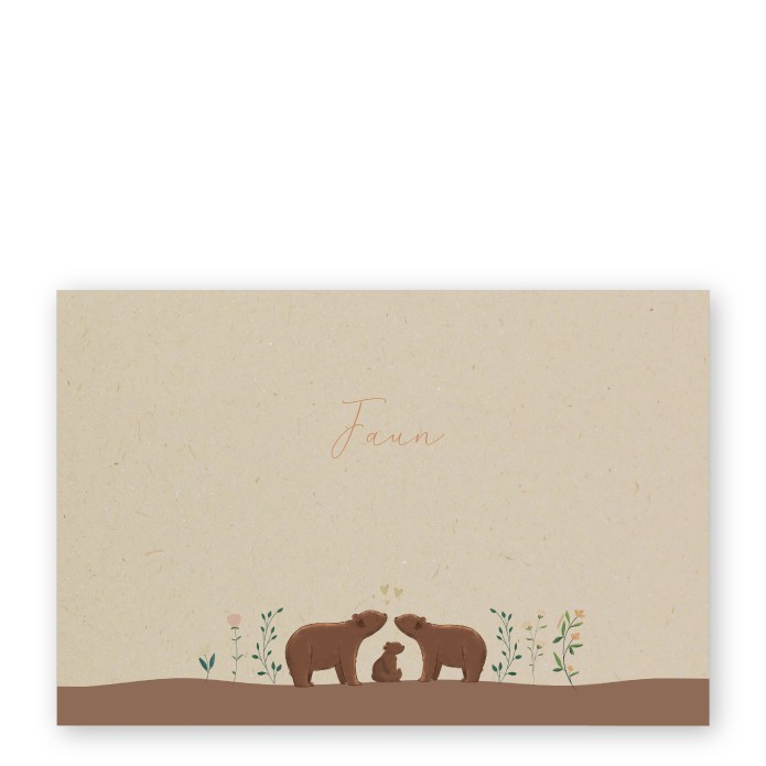 Geboortekaartje duurzaam lieve beertjes Faun