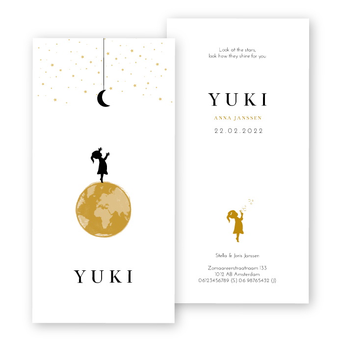 Geboortekaartje aardbol hout