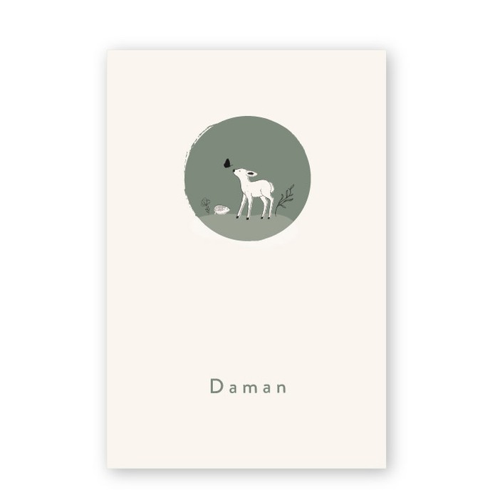 Geboortekaartje getekende dieren