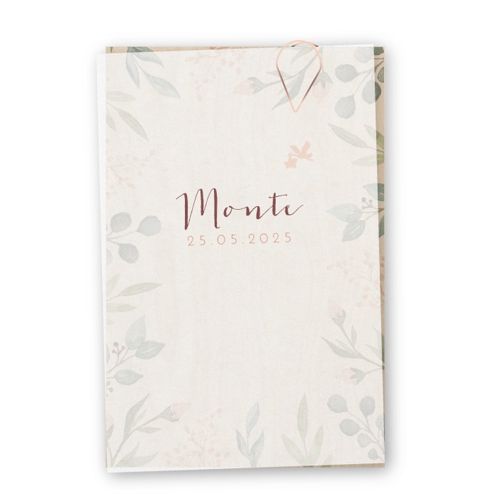 Geboortelabels kalk hout Monte