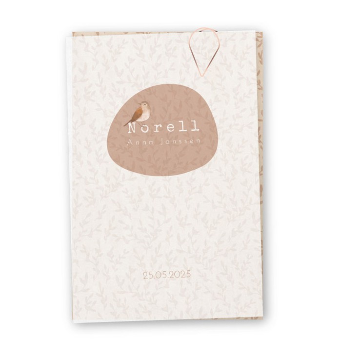 Geboortelabels meisje hout kalk Norell