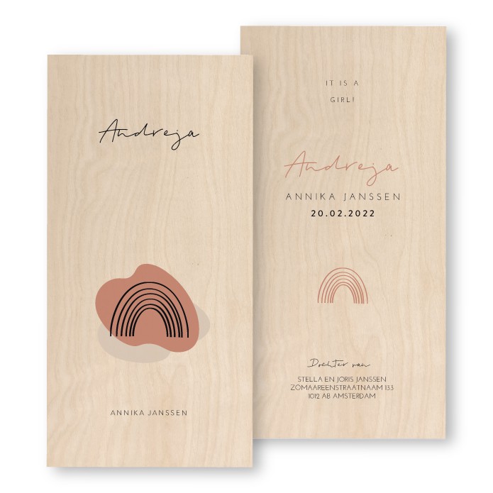 Geboortekaartje Hout Andreja