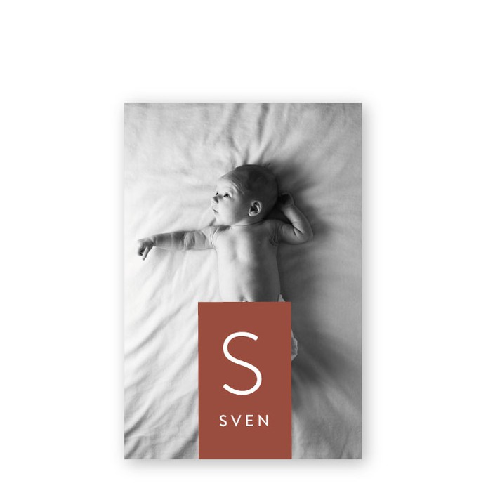 Geboortekaartje initiaal letter Sven