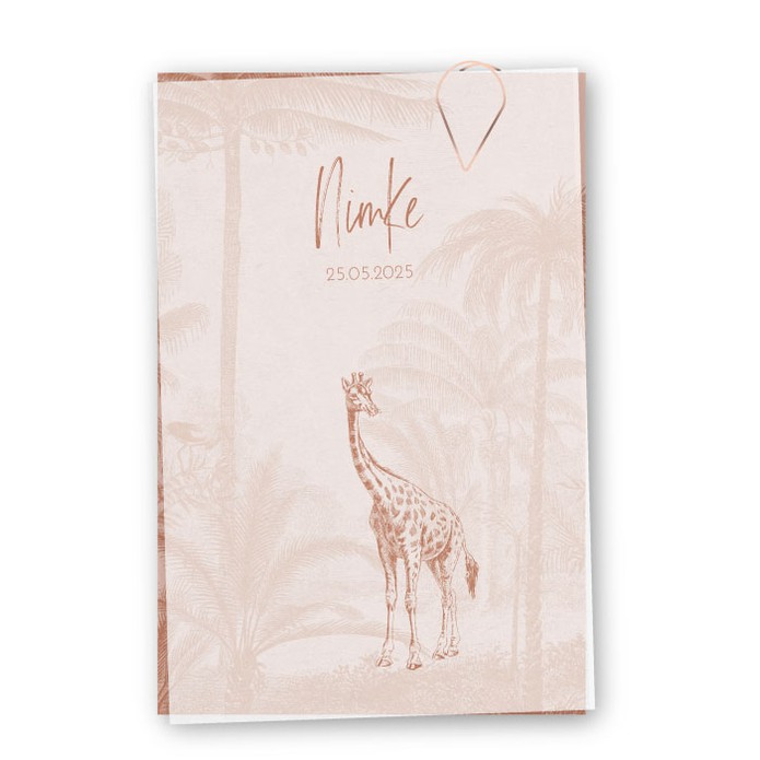 Geboortekaartje vellum giraf