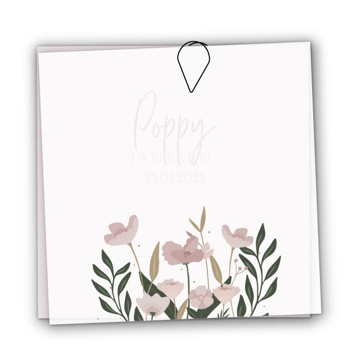 Babykaartje kalkpapier Poppy