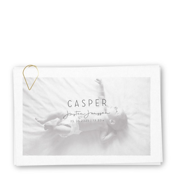 Geboortekaartje kalkpapier foto