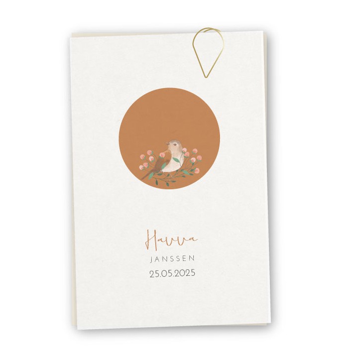 Geboortekaartje kalk vogeltje
