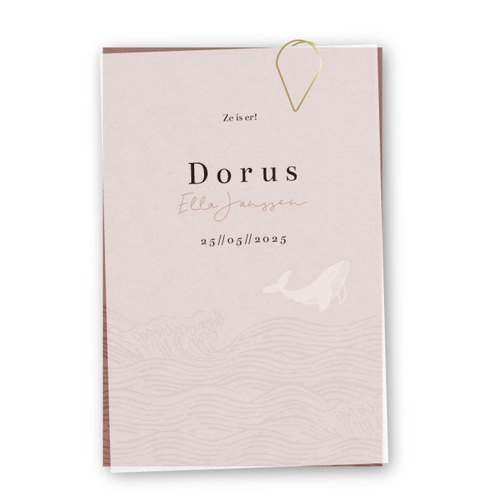 Geboortekaartje vellum zee