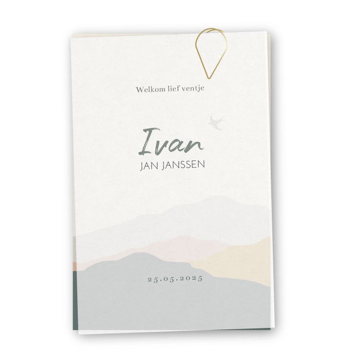 Geboortekaartje kalk vellum