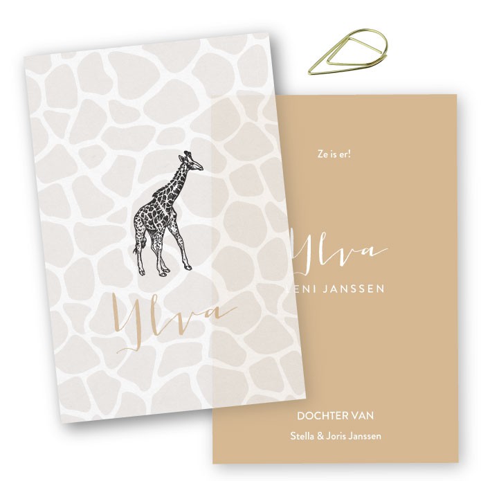 Babykaartje labels kalk giraffe