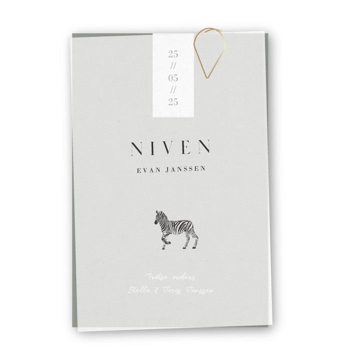 Geboortekaartje kalk dieren