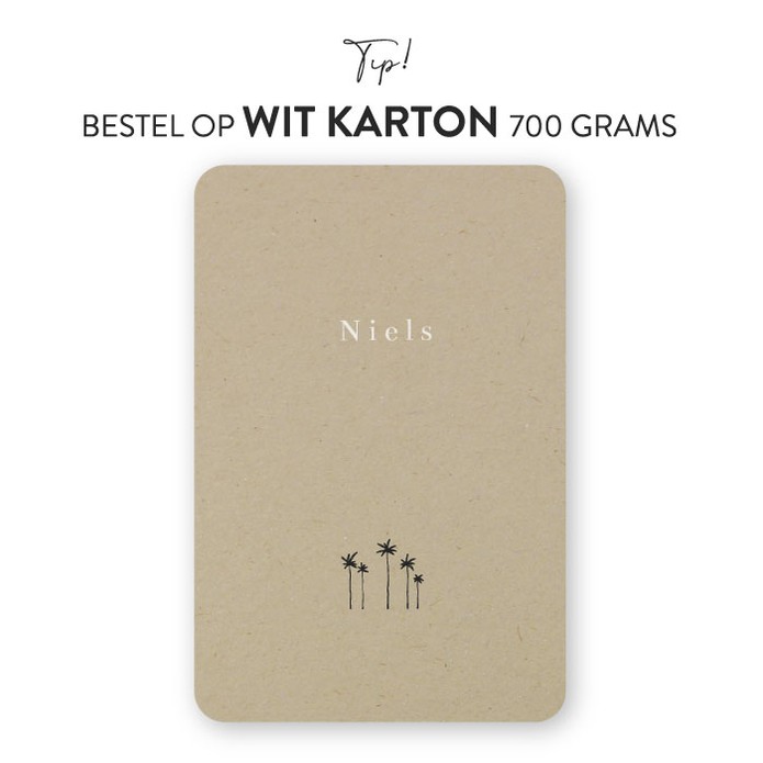 Geboortekaartje jongen karton