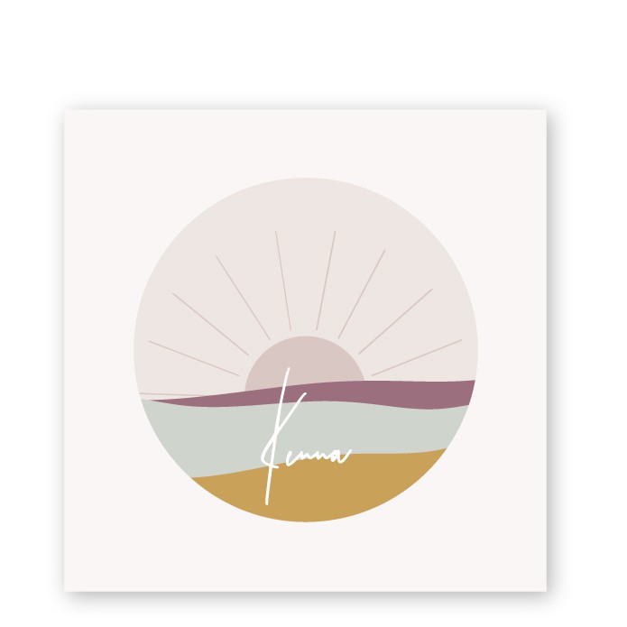 Geboortekaartje karton zon