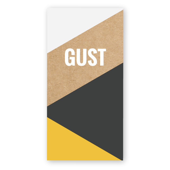 Geboortekaartje kraft karton geometrische vlakken - Gust
