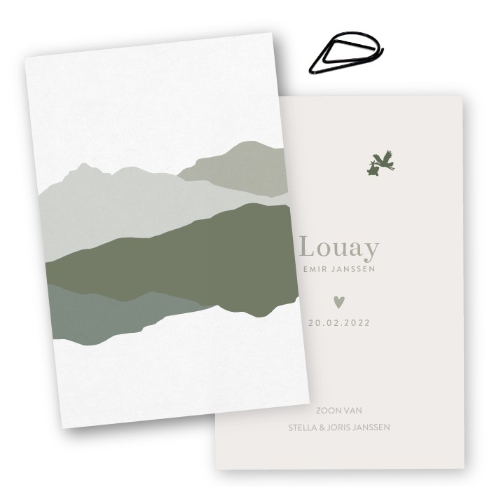 Geboortekaartje kalklabels bergen