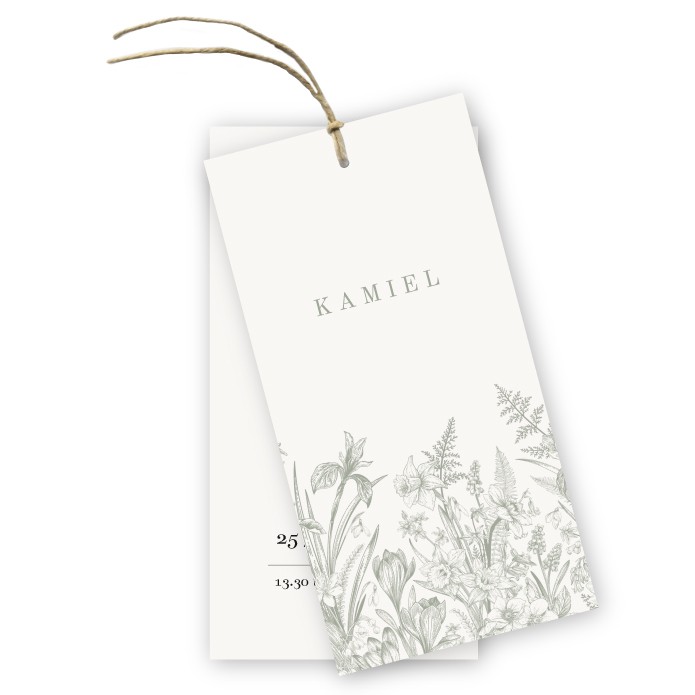 Geboortekaartje bloemen Kamiel