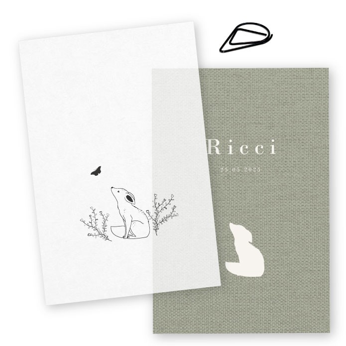 Geboortekaartje kalk vos