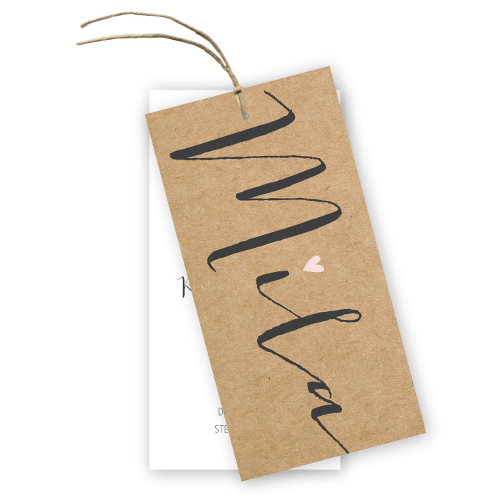 Label geboortekaartje kraft Mila