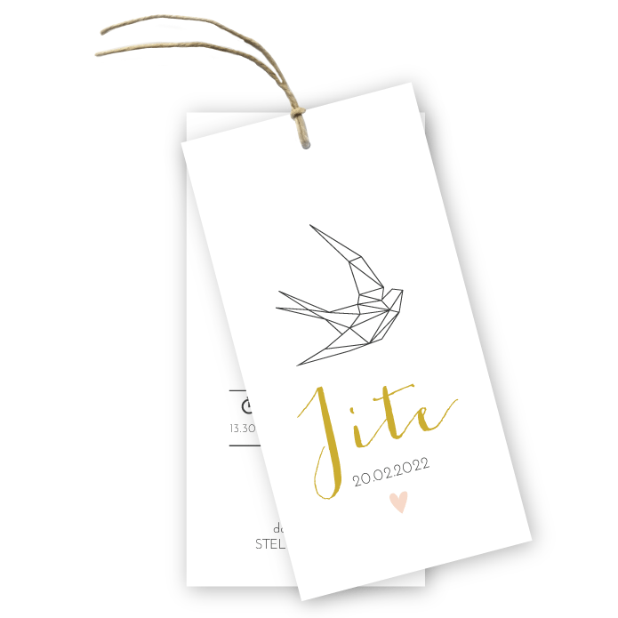 Geboortelabel geometrische zwaluw Jite